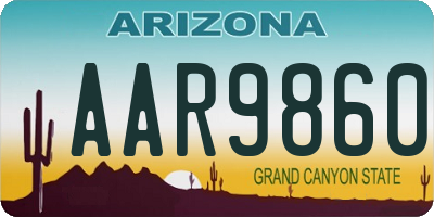 AZ license plate AAR9860