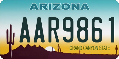 AZ license plate AAR9861