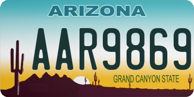 AZ license plate AAR9869