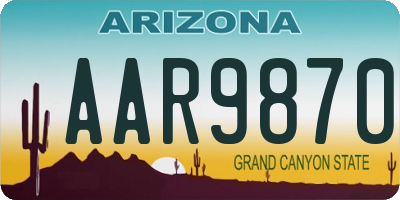 AZ license plate AAR9870