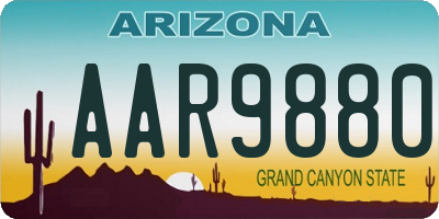AZ license plate AAR9880