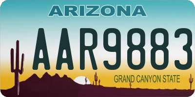 AZ license plate AAR9883