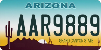 AZ license plate AAR9889