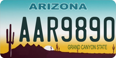 AZ license plate AAR9890