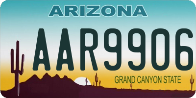 AZ license plate AAR9906