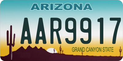 AZ license plate AAR9917