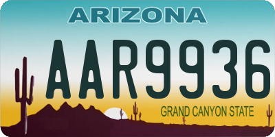 AZ license plate AAR9936