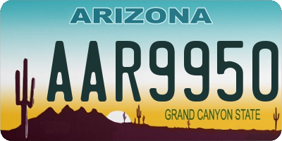 AZ license plate AAR9950