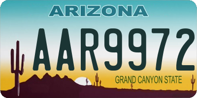 AZ license plate AAR9972