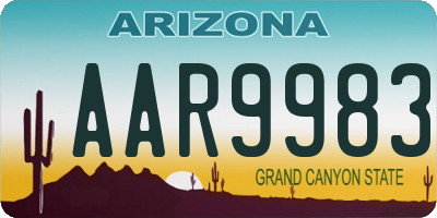 AZ license plate AAR9983