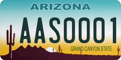 AZ license plate AAS0001