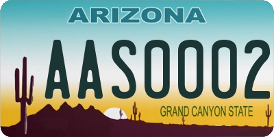 AZ license plate AAS0002