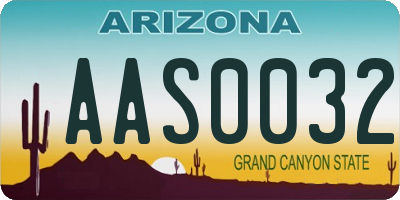 AZ license plate AAS0032