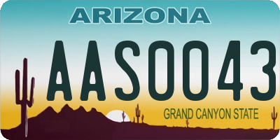 AZ license plate AAS0043