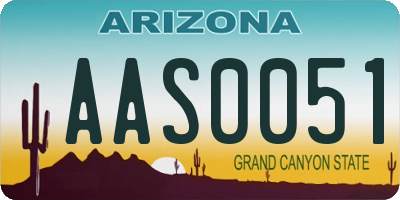 AZ license plate AAS0051