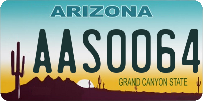 AZ license plate AAS0064