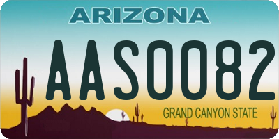 AZ license plate AAS0082