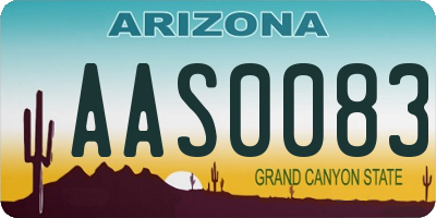 AZ license plate AAS0083