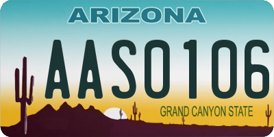 AZ license plate AAS0106