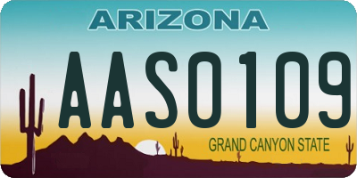 AZ license plate AAS0109