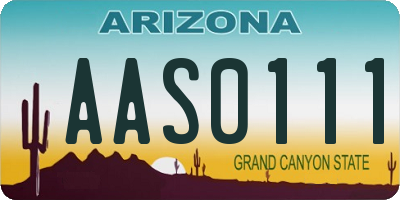 AZ license plate AAS0111