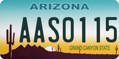 AZ license plate AAS0115
