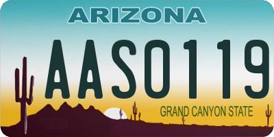 AZ license plate AAS0119