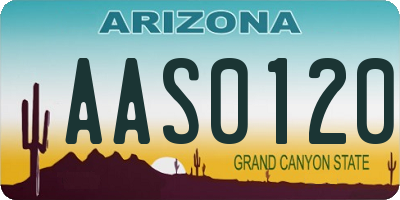 AZ license plate AAS0120