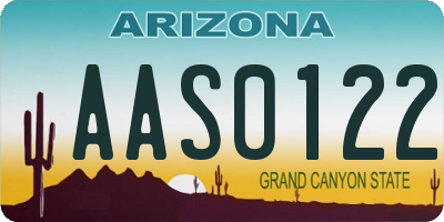 AZ license plate AAS0122