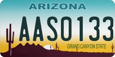 AZ license plate AAS0133