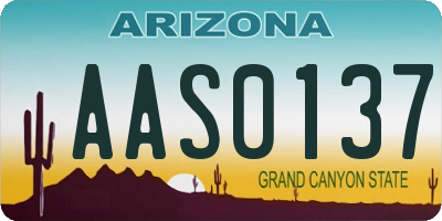 AZ license plate AAS0137