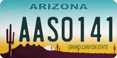 AZ license plate AAS0141