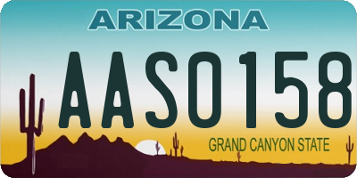 AZ license plate AAS0158