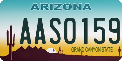 AZ license plate AAS0159