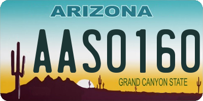 AZ license plate AAS0160