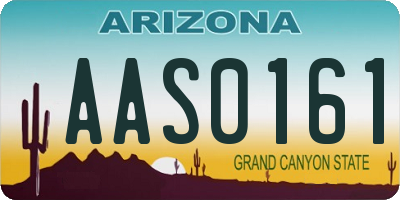 AZ license plate AAS0161