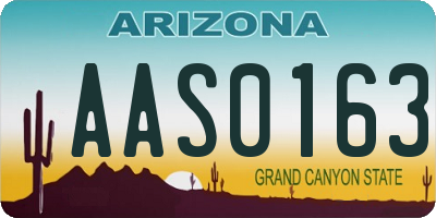 AZ license plate AAS0163