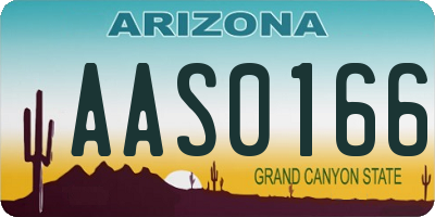 AZ license plate AAS0166