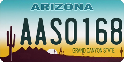 AZ license plate AAS0168