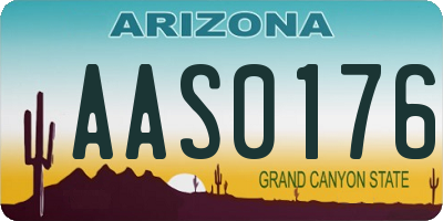 AZ license plate AAS0176