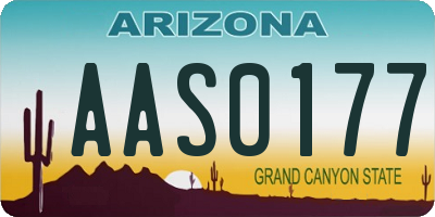 AZ license plate AAS0177