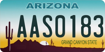 AZ license plate AAS0183
