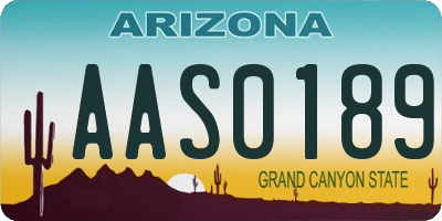 AZ license plate AAS0189