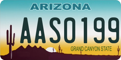 AZ license plate AAS0199