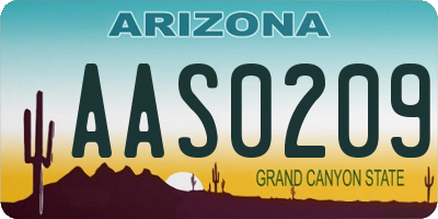 AZ license plate AAS0209