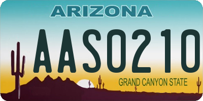 AZ license plate AAS0210