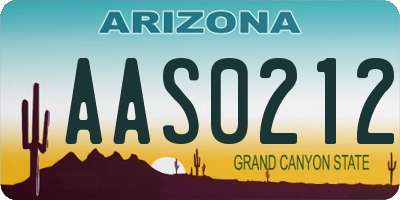 AZ license plate AAS0212