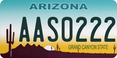 AZ license plate AAS0222