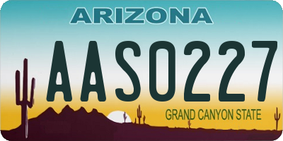 AZ license plate AAS0227