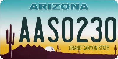 AZ license plate AAS0230